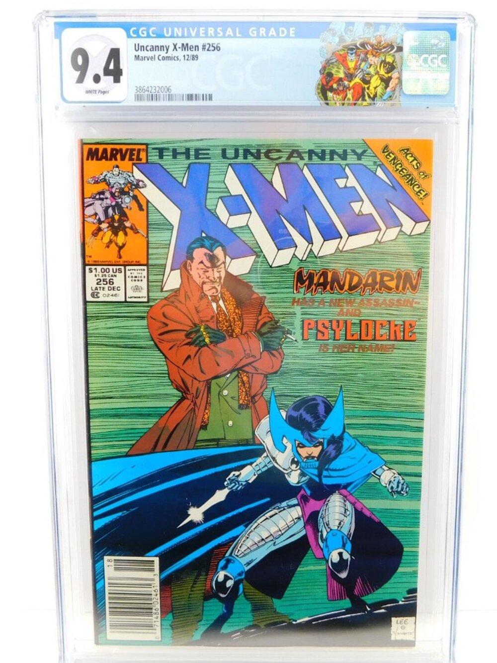 Uncanny XMEN 256 NEWSSTAND 1st New PSYLOCK Sylvestri CGC 9.4 Custom Label